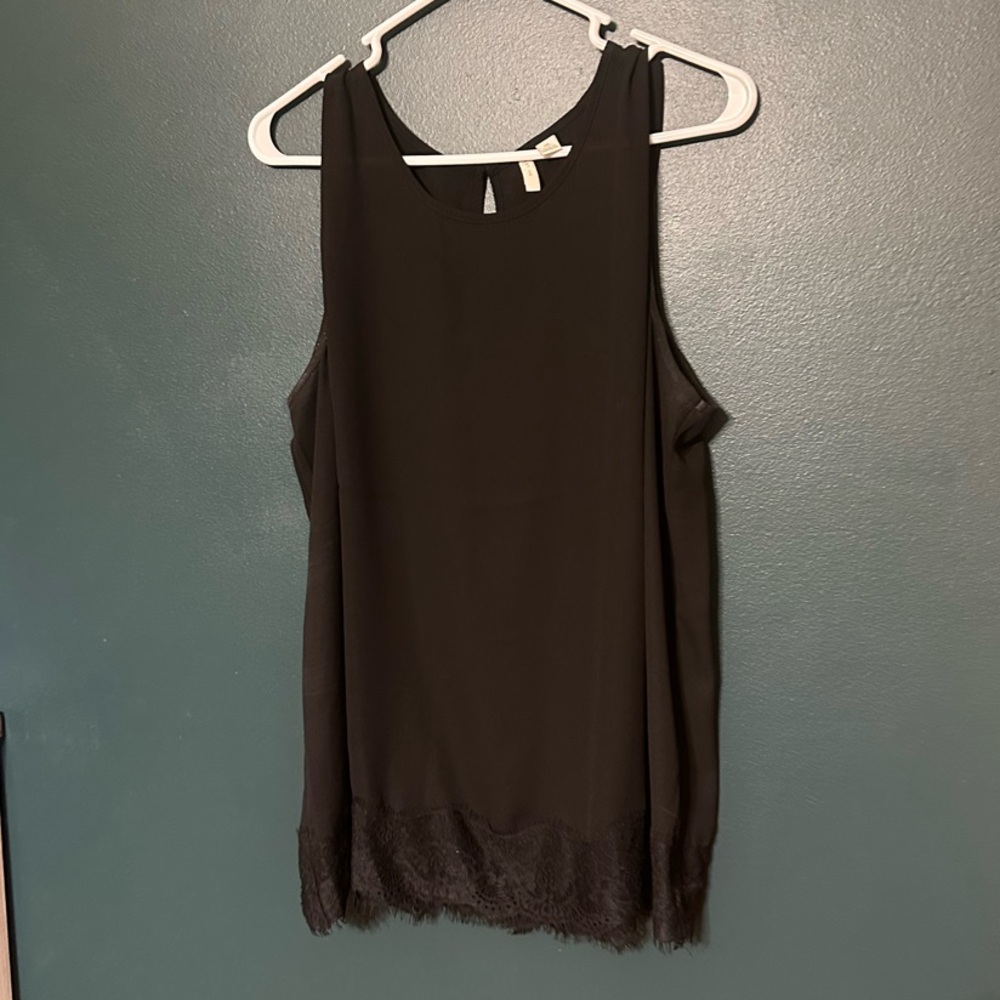 Cato Black Sleeveless Tank Top with Rounded Neckline